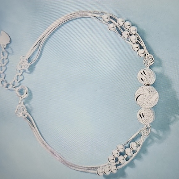 NWT Dagerwz Elegant Silver Heart & Zircon Adjustable Silver Bracelet - Picture 4 of 9